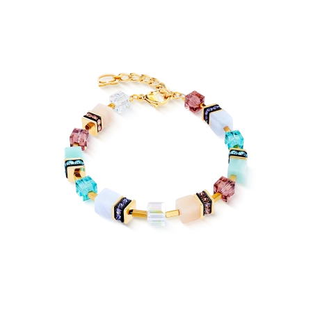 Bransoletka Coeur de Lion GeoCUBE® Precious Statement turkus/brąz/złota