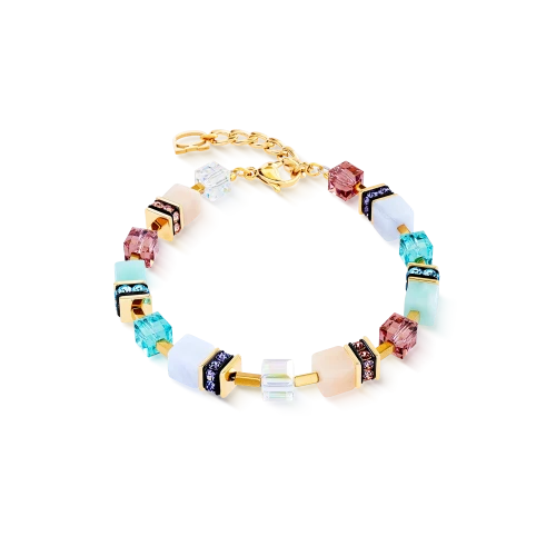 Przejdź do produktu Bransoletka Coeur de Lion GeoCUBE® Precious Statement turkus/brąz/złota 