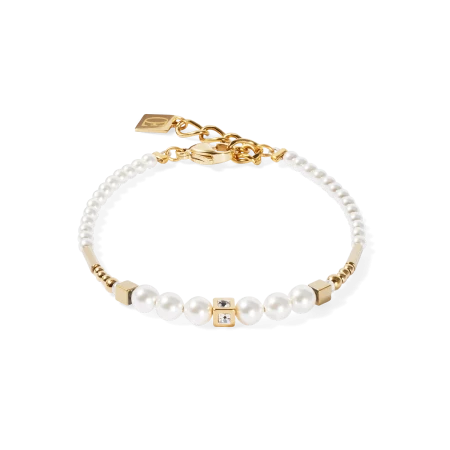 Bransoletka Coeur de Lion Shimmering Princess Pearls biała/złota