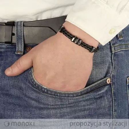 Bransoletka męska z rzemienia Manoki BA592B