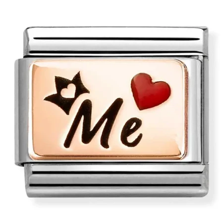 Nomination Element 9K Grawer "Me" z koroną i sercem Rose Gold