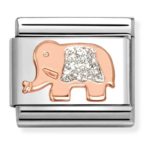 Przejdź do produktu Nomination Element 9K Słoń ze srebrnym brokatem Rose Gold