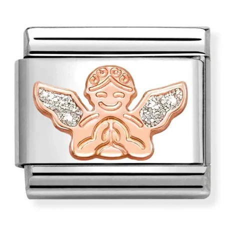 Nomination Element 9K Anioł z brokatem Rose Gold