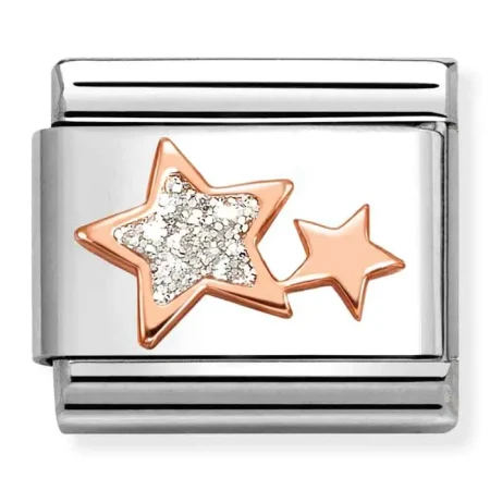 Nomination Element 9K Gwiazdy z brokatem Rose Gold