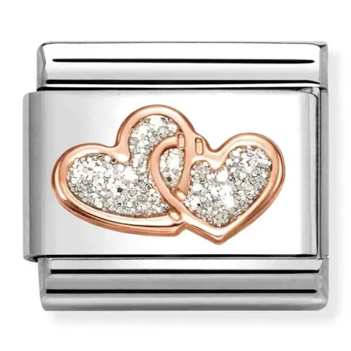 Przejdź do produktu Nomination Element 9K Serca ze srebrnym brokatem Rose Gold