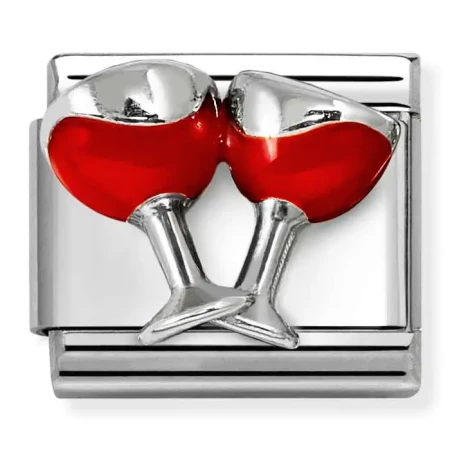 Nomination Element Kieliszki z czerwonym winem Silver 925