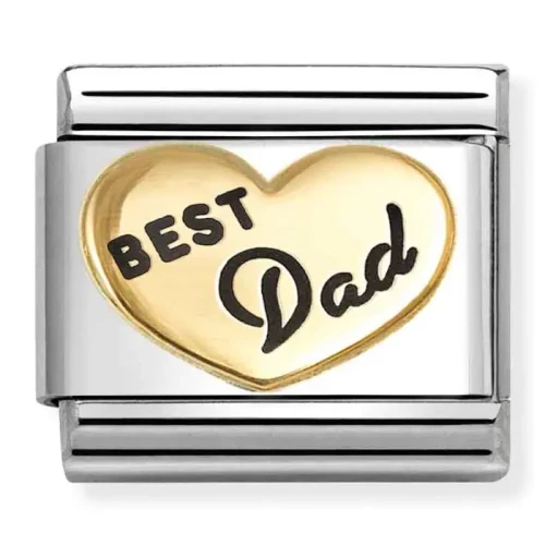 Przejdź do produktu Nomination Element Link 18K Grawer "BEST Dad" w sercu Gold