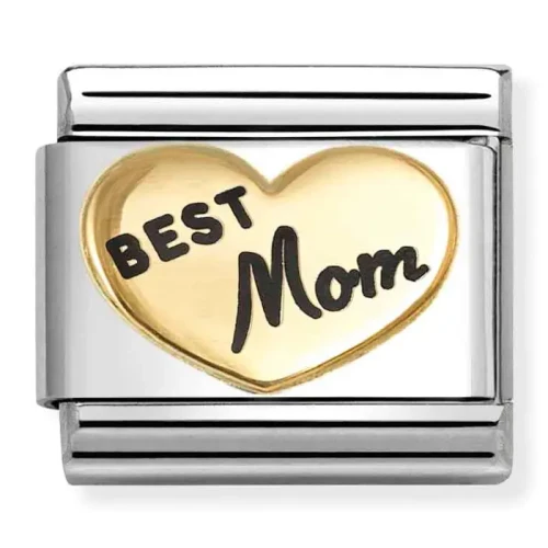 Przejdź do produktu Nomination Element Link 18K Grawer "BEST Mom" w sercu Gold