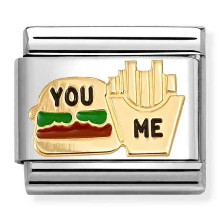 Nomination Element Link 18K Burger i frytki Gold