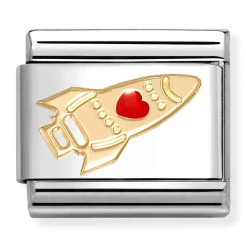 Przejdź do produktu Nomination Element Link 18K Rakieta z czerwonym sercem Gold