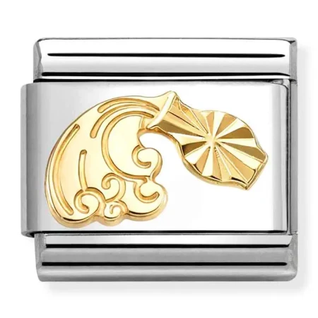 Nomination Element Link 18K Diamentowany znak zodiaku Wodnik Gold
