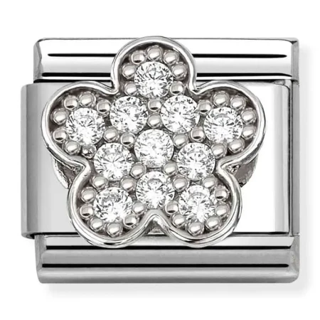 Nomination Element Kwiatek z cyrkoniami Silver