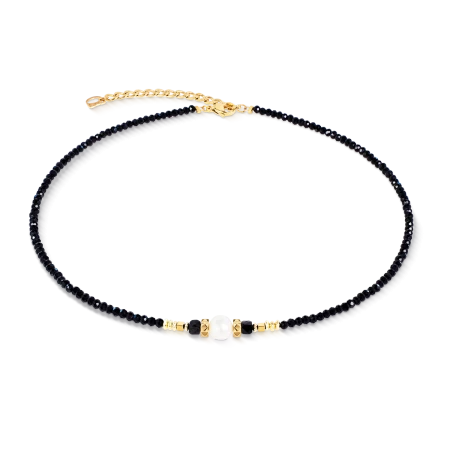 Naszyjnik Coeur de Lion Iconic Astoria Noir Pearl czarny złoty