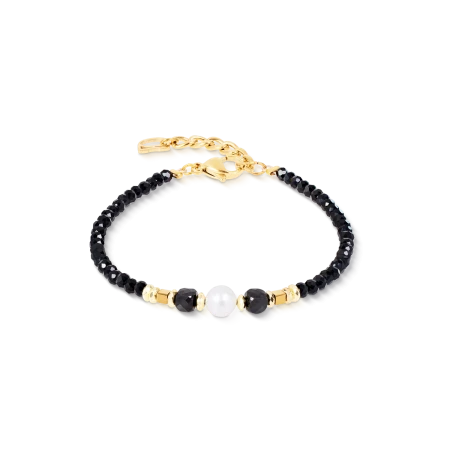 Bransoletka Coeur de Lion Iconic Astoria Noir Pearl czarna złota