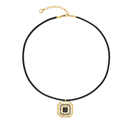 Naszyjnik Coeur de LionAmulet Icon Frame Soft Noir czarny złoty