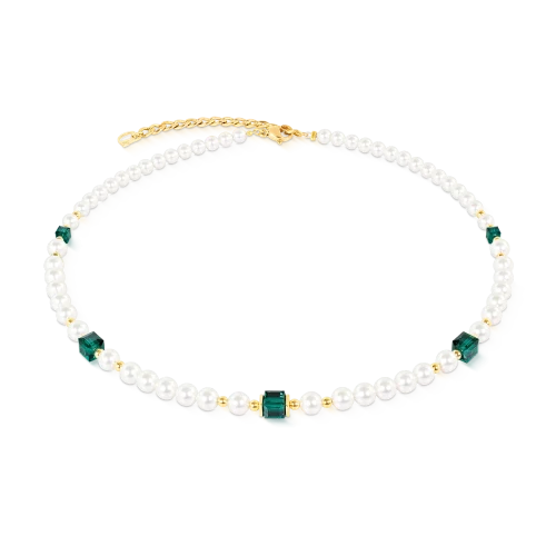Przejdź do produktu Naszyjnik Coeur de Lion Cocktail Pearls szmaragd złoty