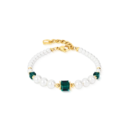 Bransoletka Coeur de Lion Cocktail Pearls szmaragd złota