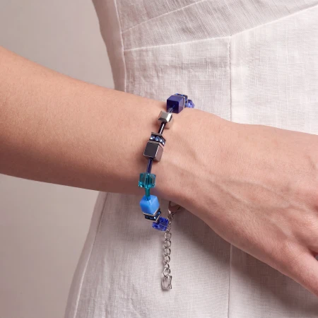Bransoletka Coeur de Lion GeoCUBE® Iconic niebieska/srebrna