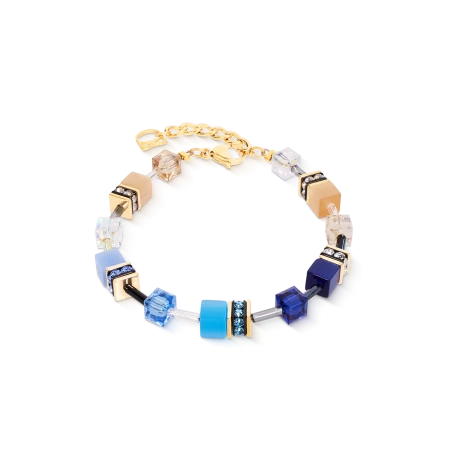 Bransoletka Coeur de Lion GeoCUBE® Iconic Azure Glow złota