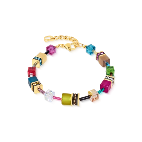 Przejdź do produktu Bransoletka Coeur de Lion GeoCUBE® Iconic Multicolor Joy złota
