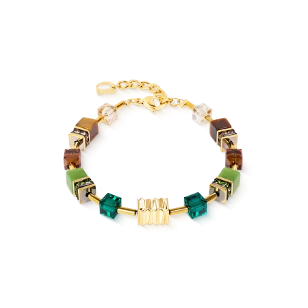 Bransoletka Coeur de Lion GeoCUBE® Iconic Wave Forest złota