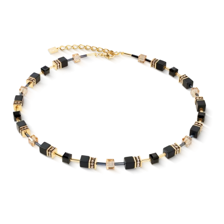 Naszyjnik Coeur de Lion GeoCUBE® Onyx czarny złoty