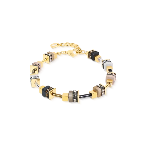 Przejdź do produktu Bransoletka Coeur de Lion Urban Nature Cube beżowa złota