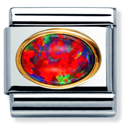 Przejdź do produktu Nomination Element 18K Owalny Czerwony Opal Gold