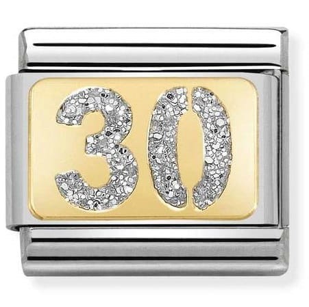 Przejdź do produktu Nomination Element Link 18K Liczba "30" z brokatem Gold