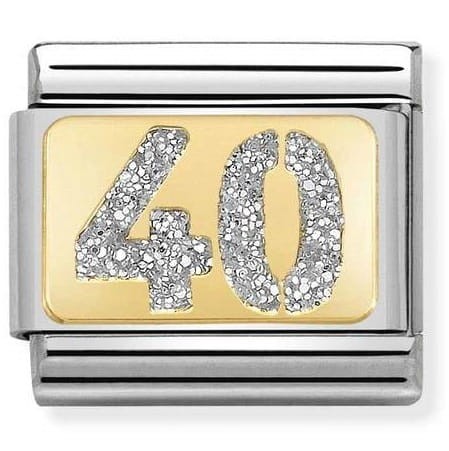 Przejdź do produktu Nomination Element Link 18K Liczba "40" z brokatem Gold