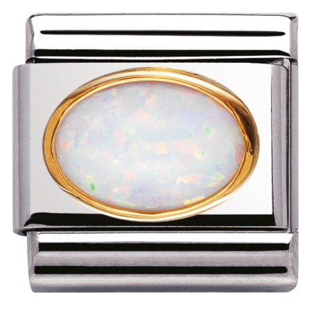 Owalny Biały Opal