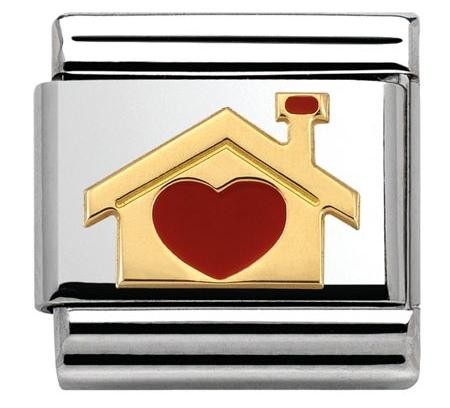 Przejdź do produktu Nomination Element 18K Domek z czerwonym serduszkiem