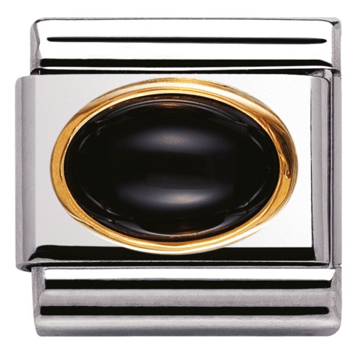 Przejdź do produktu Nomination Element 18K Owalny czarny agat Gold