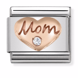 Przejdź do produktu Nomination Element 9K Wypukłe Serce "Mom" z Cyrkonią Rose Gold