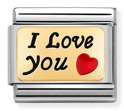 Nomination Element Link 18K Love You Gold