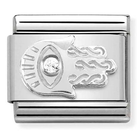 Ręka Fatimy z cyrkonią Silver