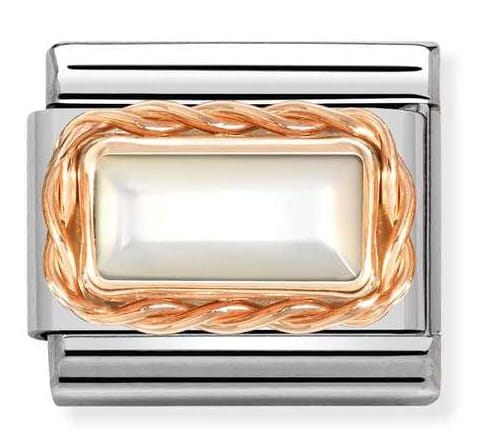 Nomination Element 9K Prostokątna perła Rose Gold