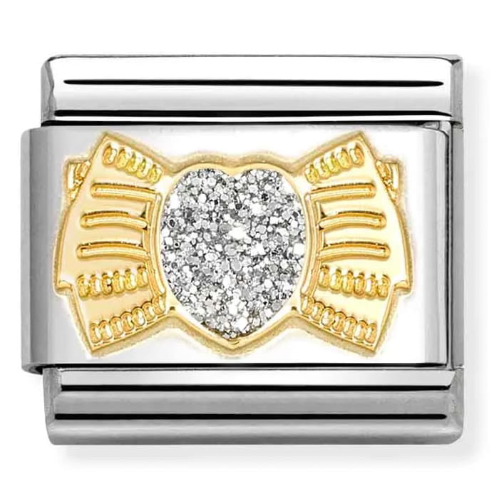 Nomination Element 18K Brokatowe serce z kokardką Gold