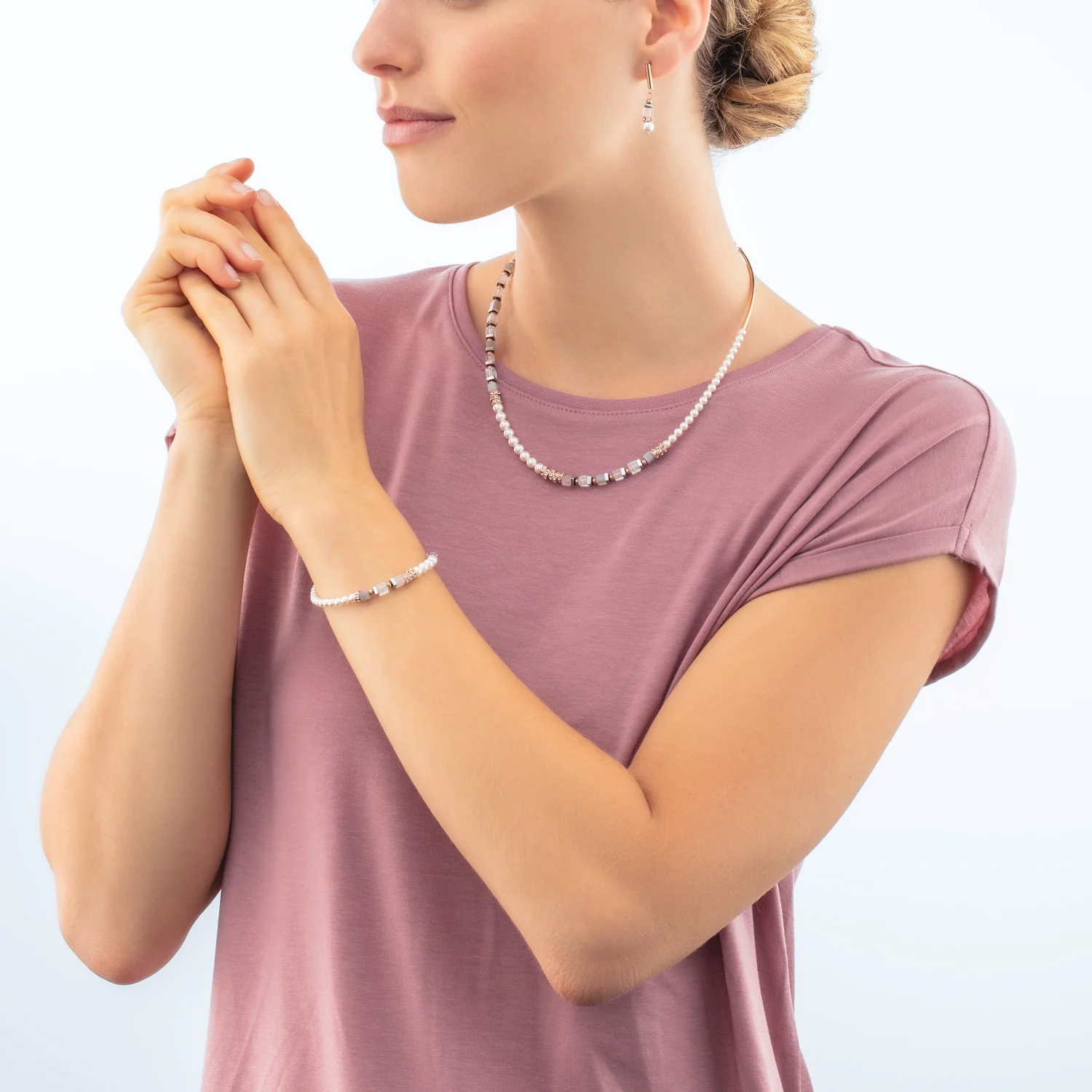 Bransoletka Coeur de Lion Precious Fusion Offset różowa/rosegold