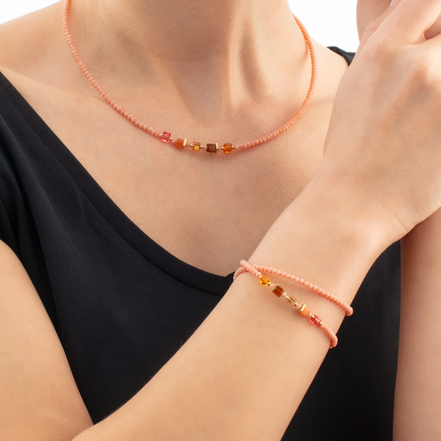 Bransoletka Coeur de Lion Joyful Colours pomarańczowa/złota