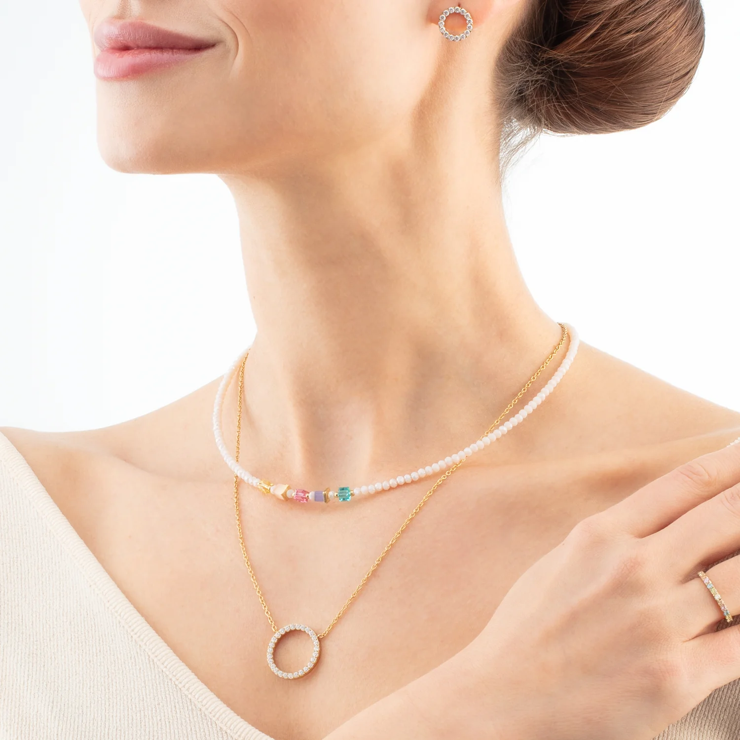 Naszyjnik Coeur de Lion Joyful Colours pastelowy multikolor/złoty