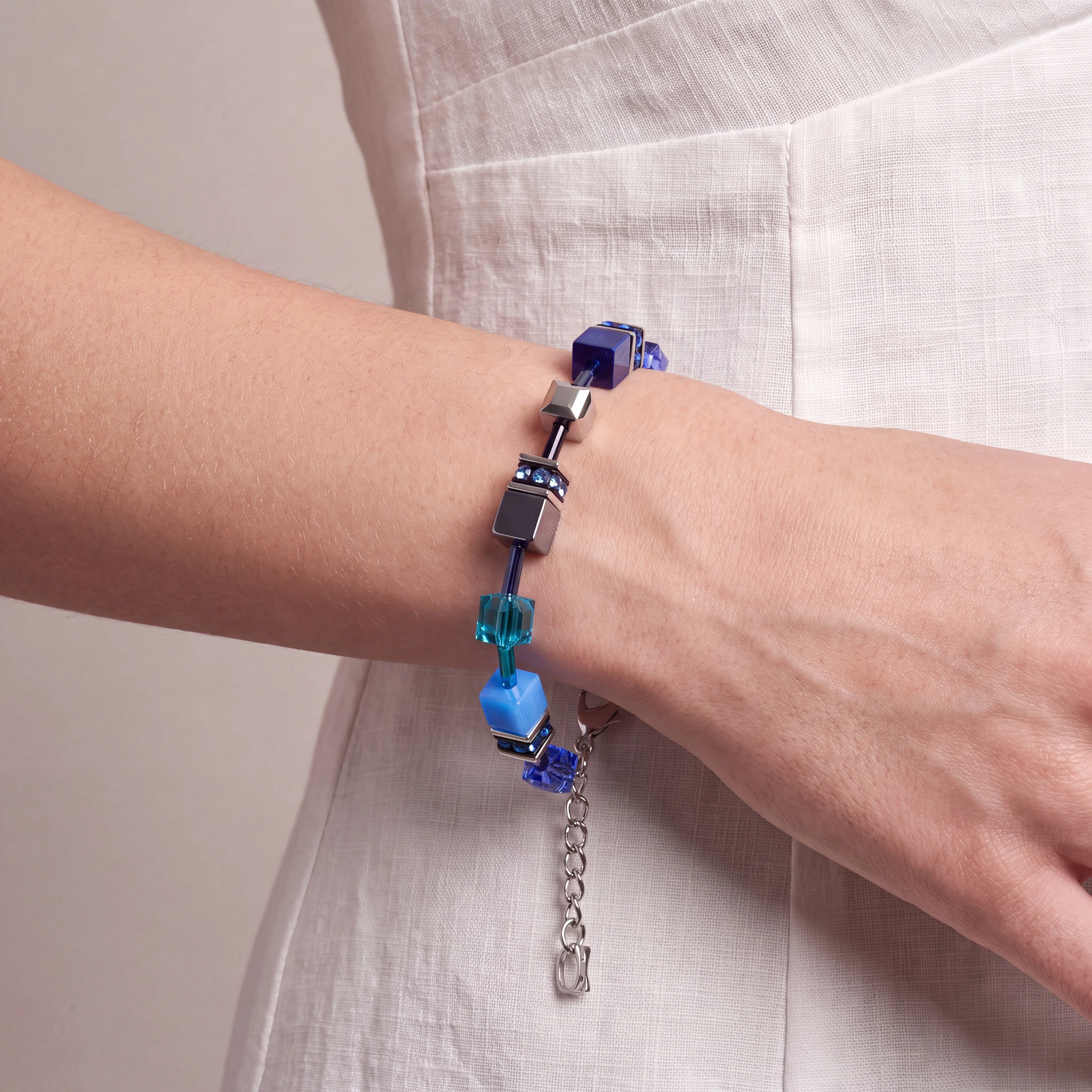 Bransoletka Coeur de Lion GeoCUBE® Iconic niebieska/srebrna