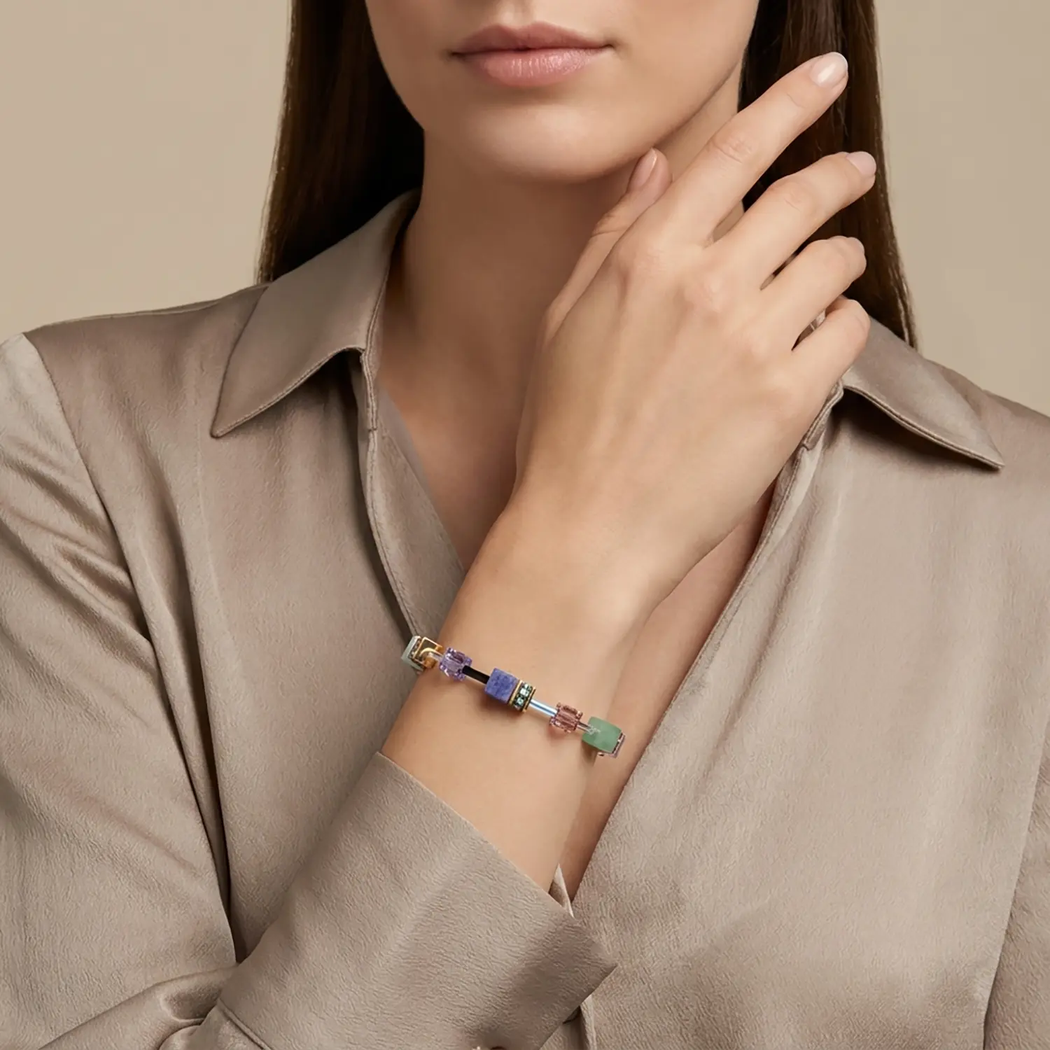 Bransoletka Coeur de Lion GeoCUBE® Iconic Precious Pastel Garden